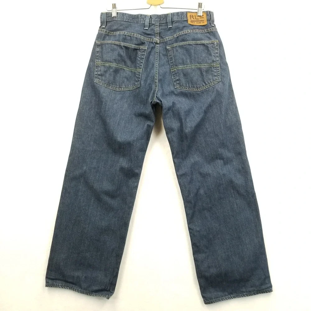 Polo‎ Jeans Co Jeans Men 32 x 27.5 Blue Cotton Loose Baggy Dark Ralph Lauren